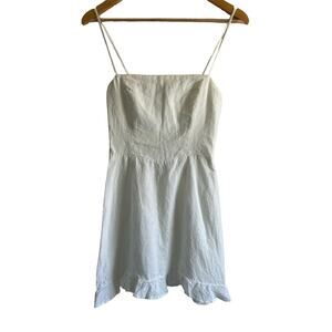 Reformation Women’s Size 2 100% Linen Kiernan‎ Mini Ruffle Hem Dress